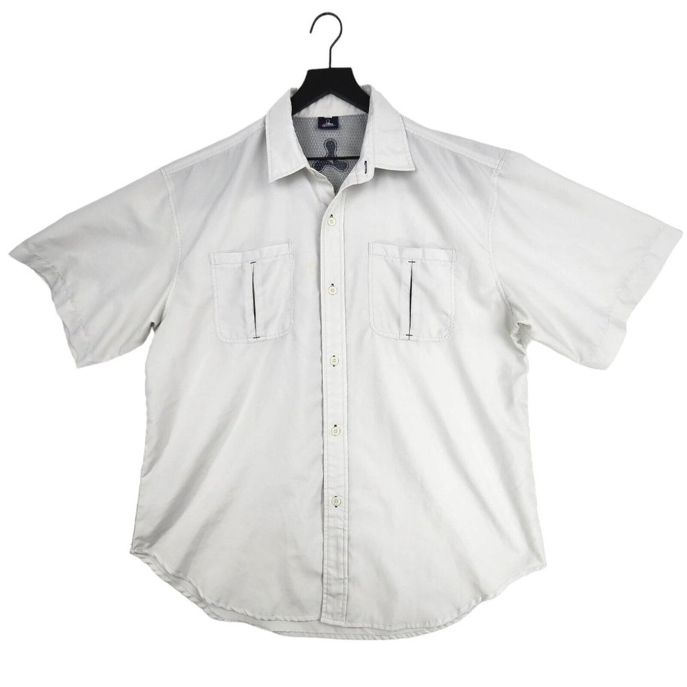 Ripzone Men's Button Up Shirt Size Large Beige Outdoors Hiking Fishing Active